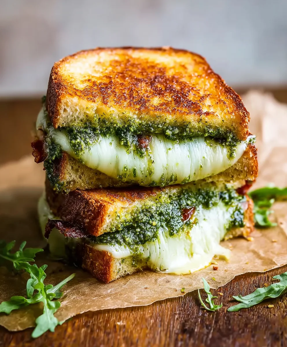 Sourdough Pesto Grilled Cheese Recipe-Delicious Comfort