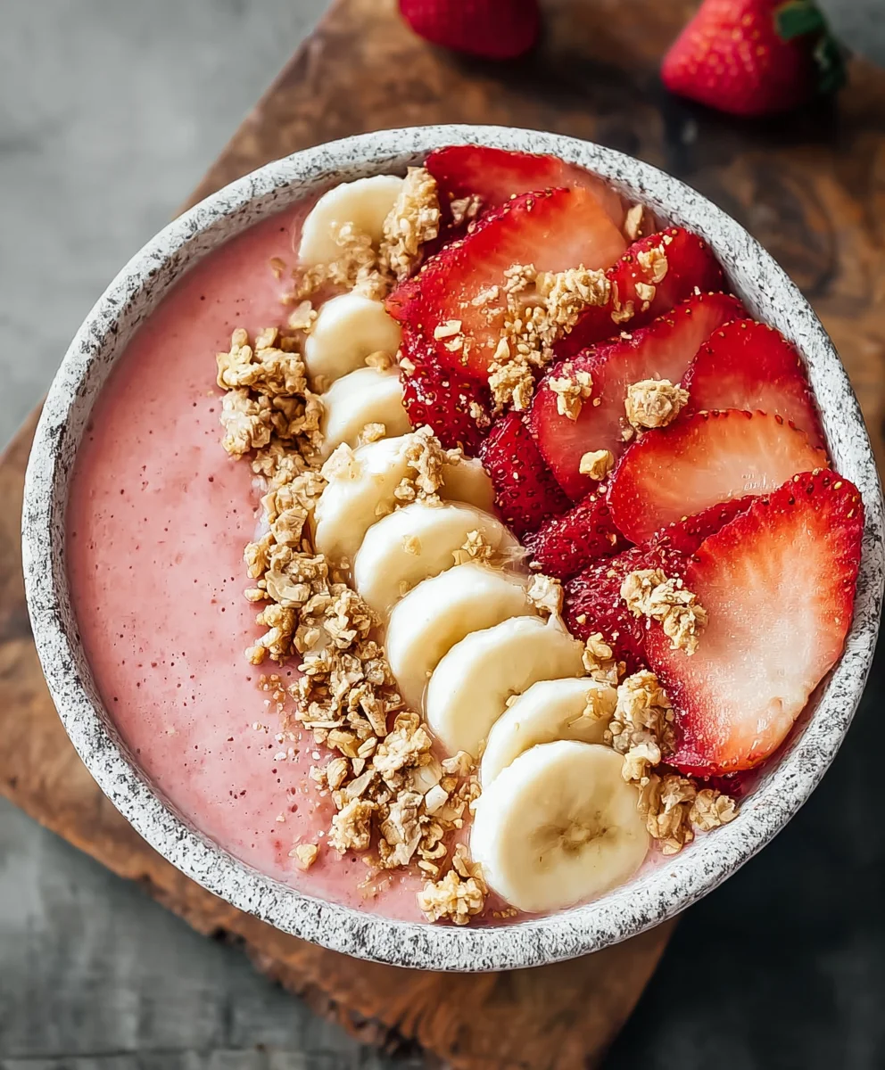 Strawberry Banana Smoothie Bowl - Easy Healthy Treat