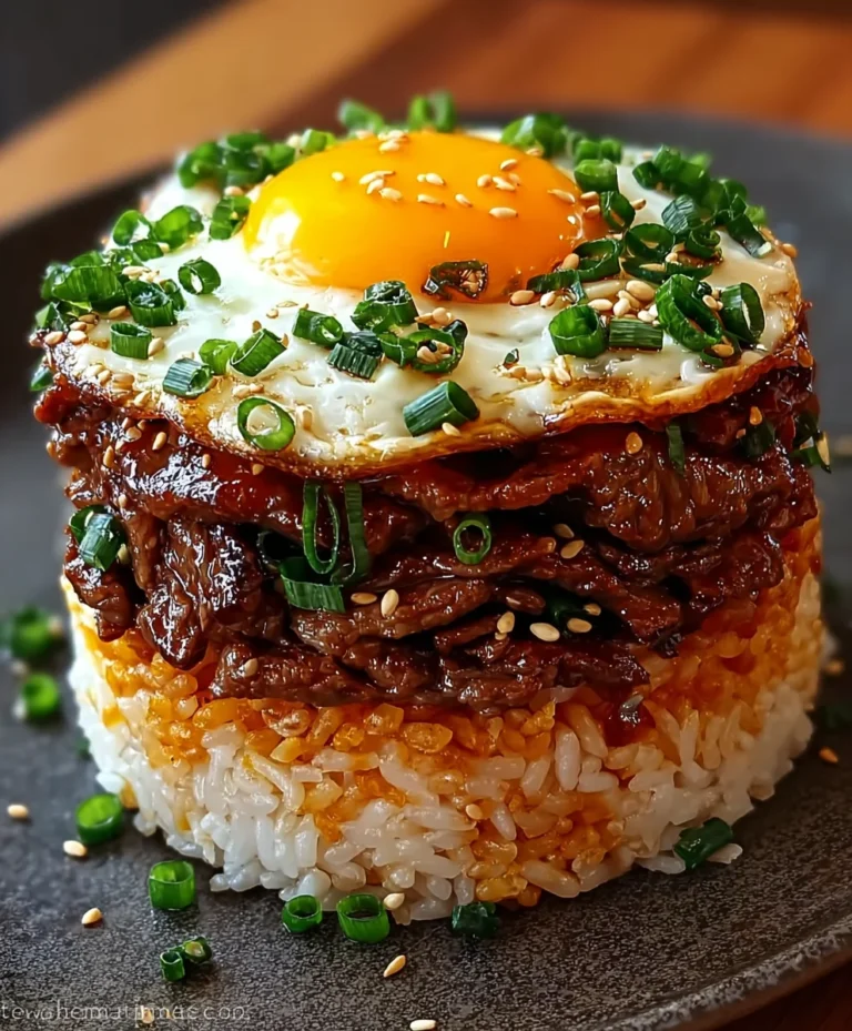 Savory Beef Korean BBQ Rice Stack Recipe