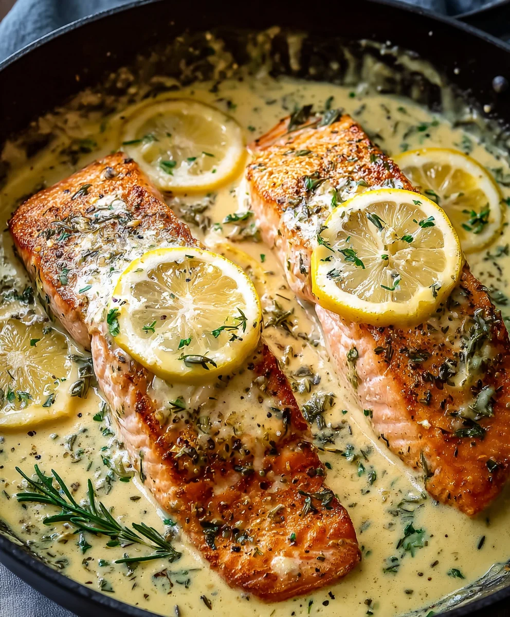 Creamy Lemon Butter Salmon Recipe