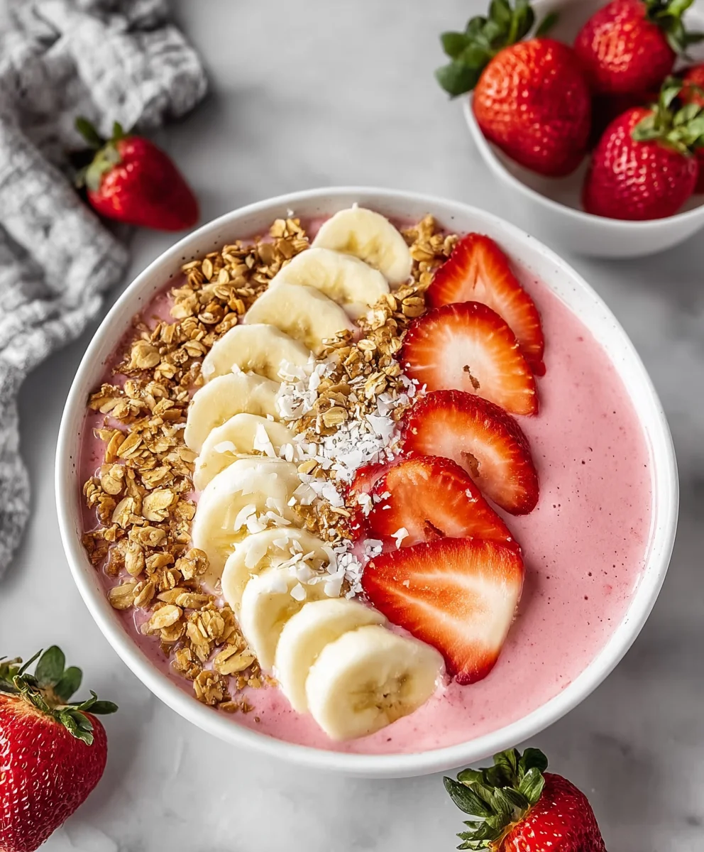 Strawberry Banana Smoothie Bowl - Easy Healthy Treat