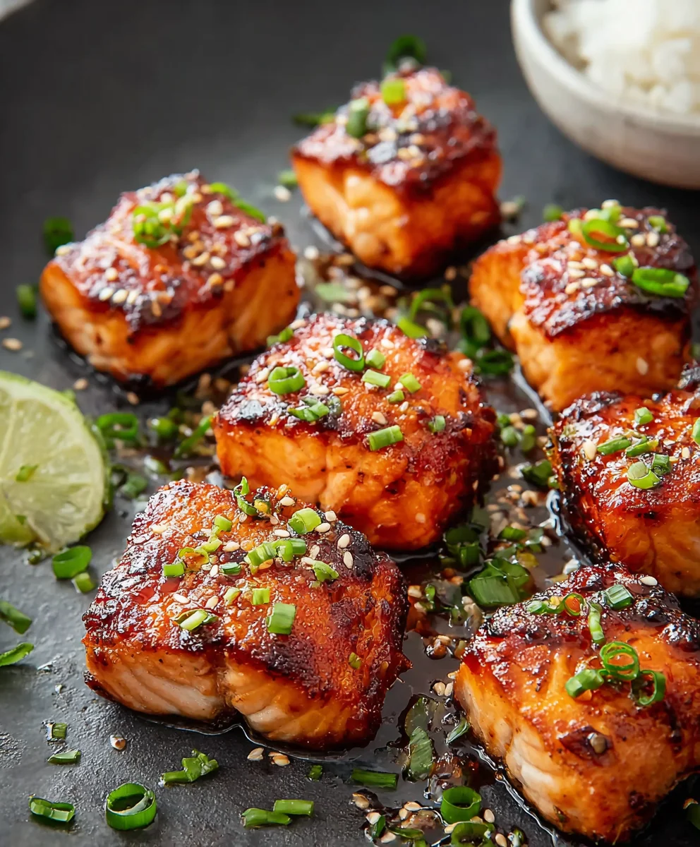 Quick Honey Garlic Salmon Bites-Easy Weeknight Meal