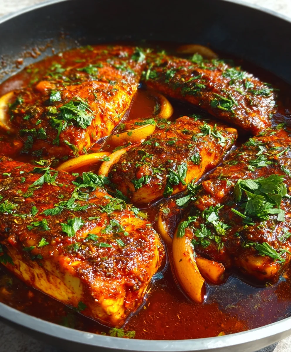 Spicy Moroccan Fish Recipe-Rich Sauce Flavor