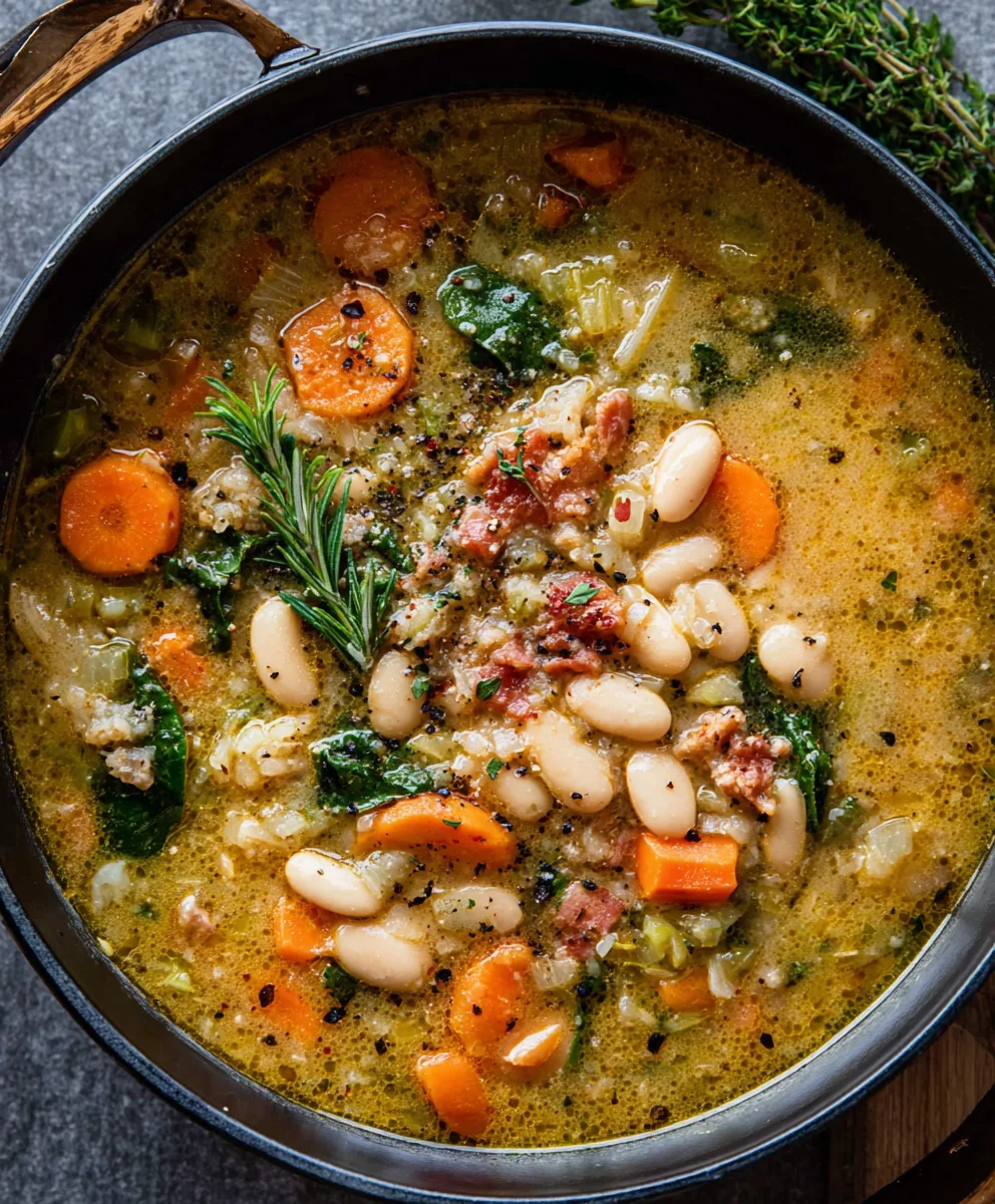 Hearty Tuscan White Bean Soup Recipe-Simple & Delicious