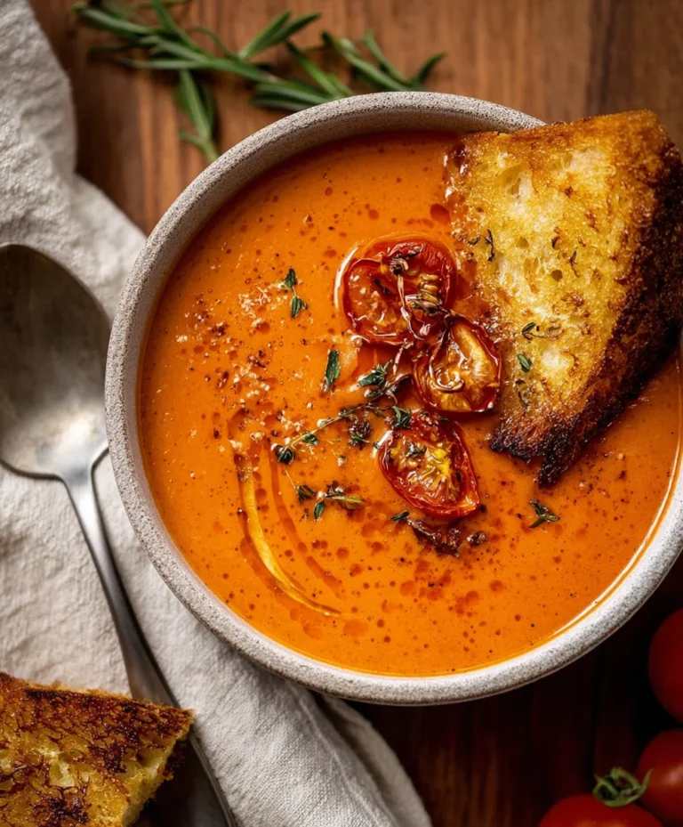 Creamy Roasted Garlic Tomato Soup – Easy & Delicious