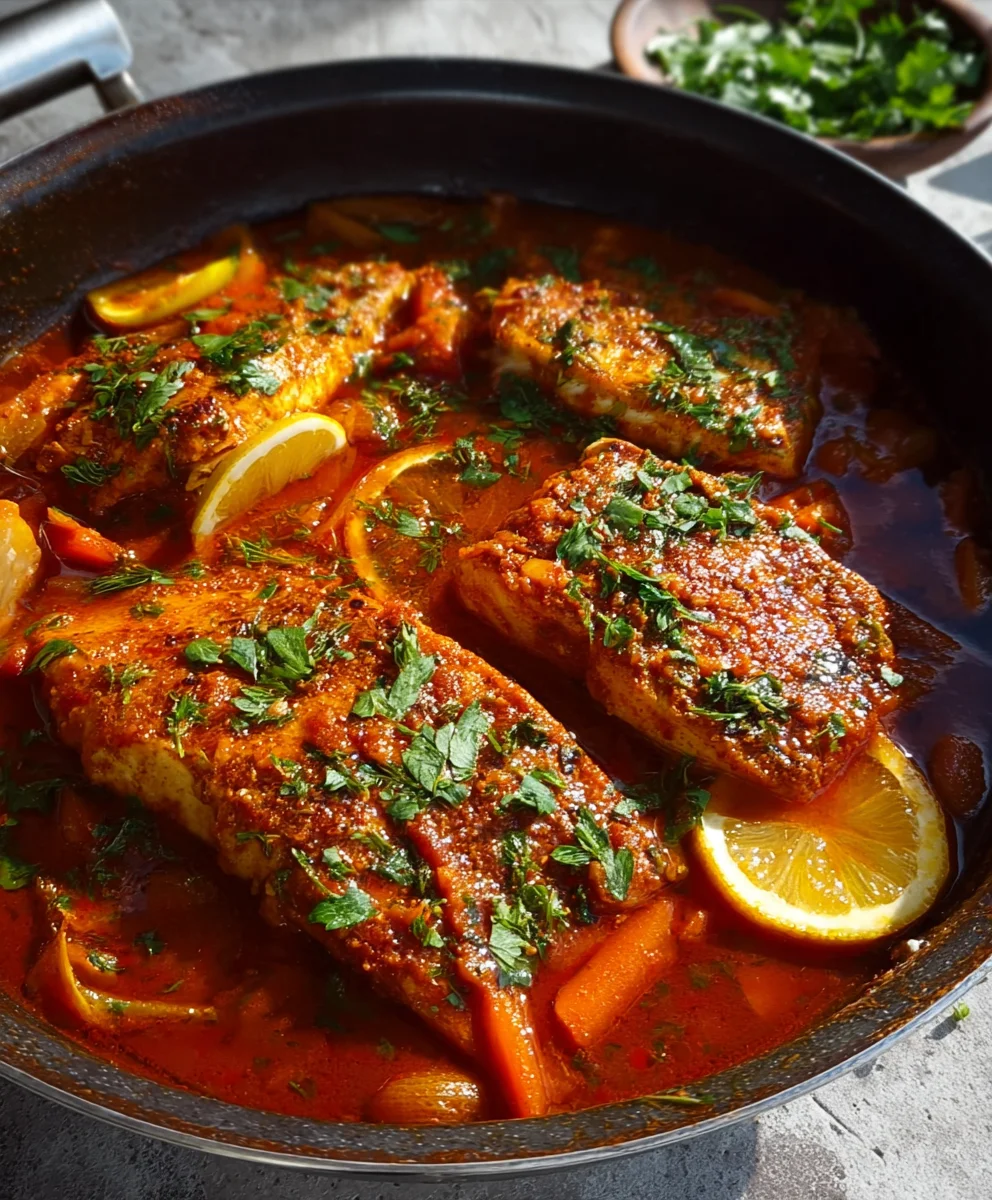 Spicy Moroccan Fish Recipe-Rich Sauce Flavor