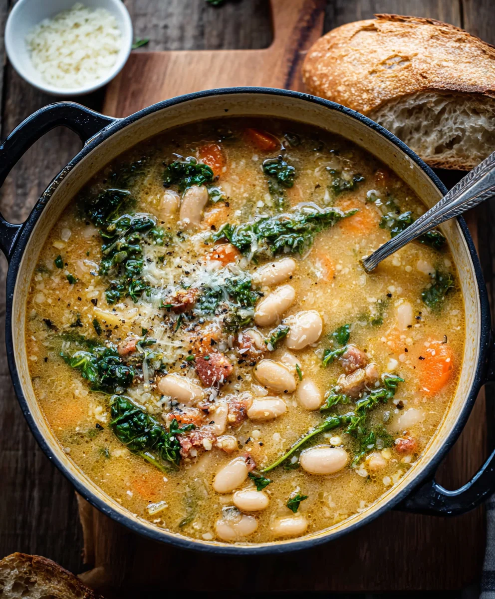 Hearty Tuscan White Bean Soup Recipe-Simple & Delicious