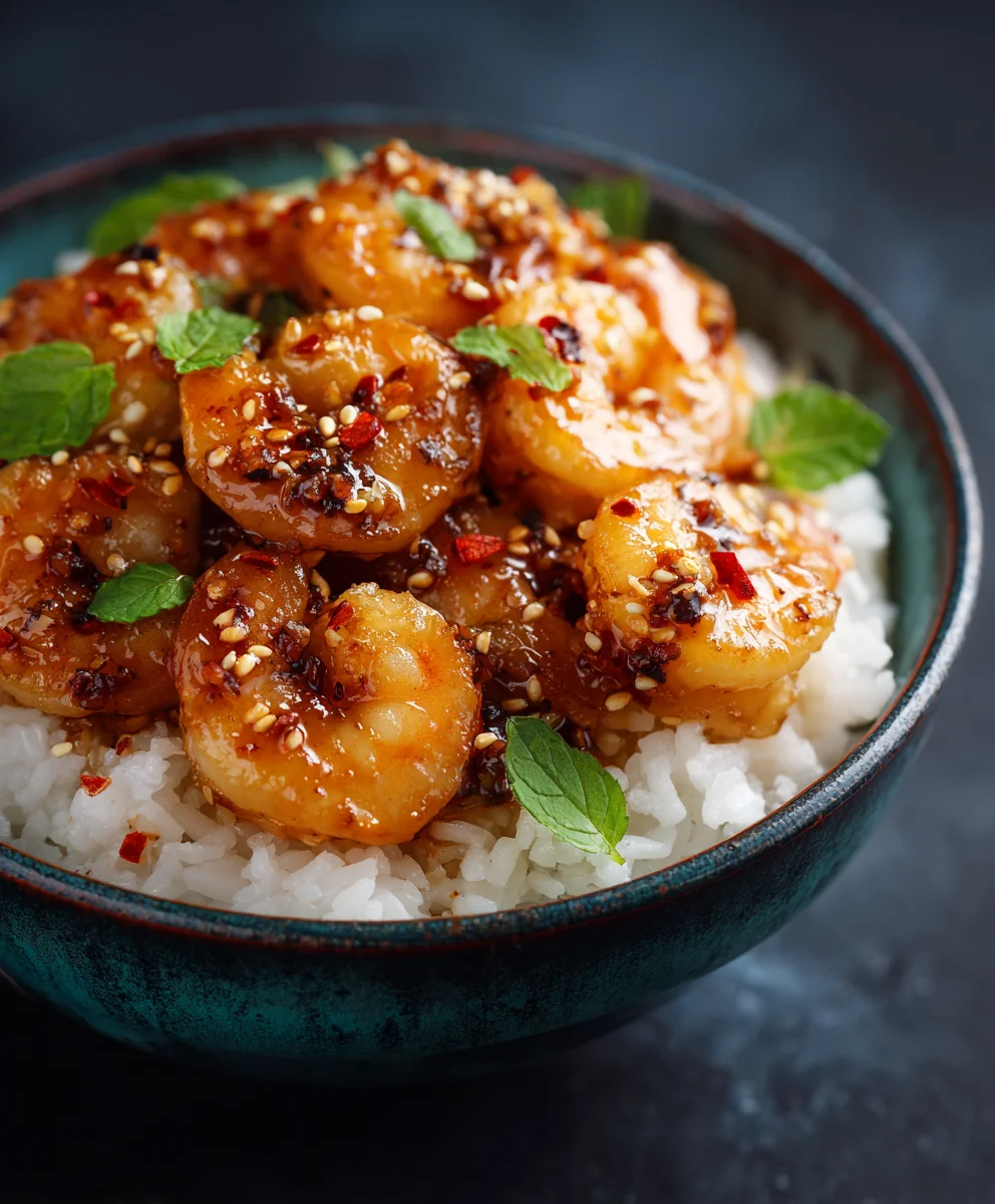 Honey Garlic Shrimp Bowls- Easy Delicious Dinner