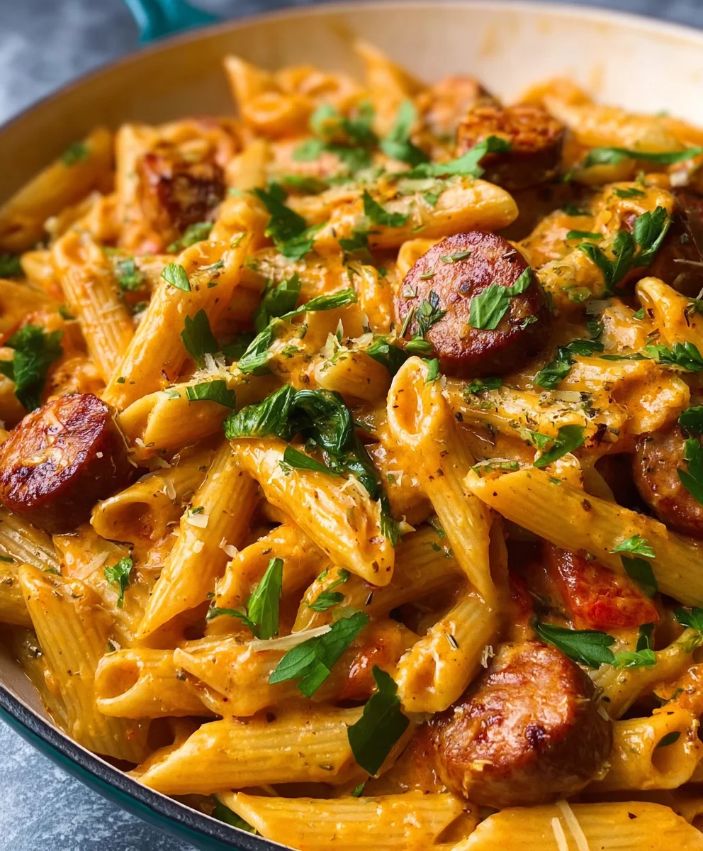 Creamy Cajun Beef Sausage Pasta 30-Minute Meal