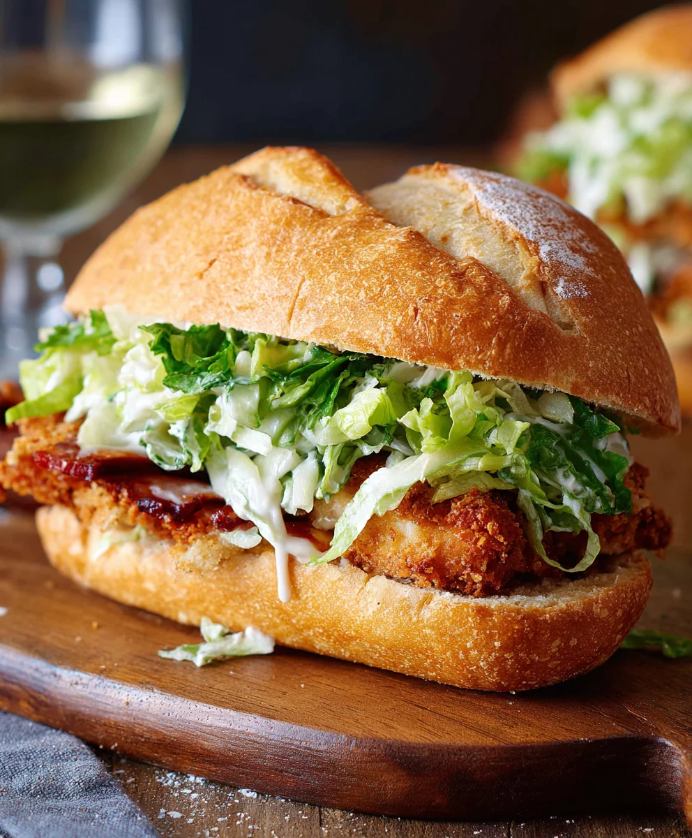 Crispy Chicken Caesar Sandwich-Best Recipe