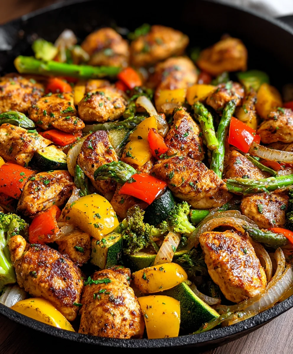 Healthy Chicken and Vegetables Skillet - Quick Meal