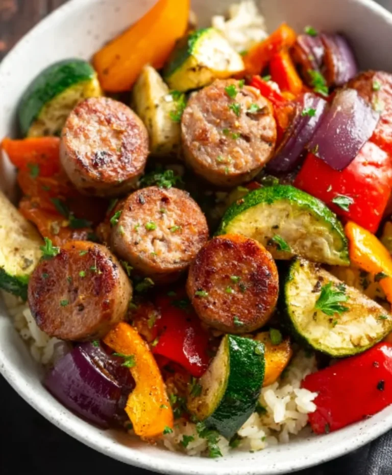 Easy Air Fryer Chicken Sausage and Veggies Dinner