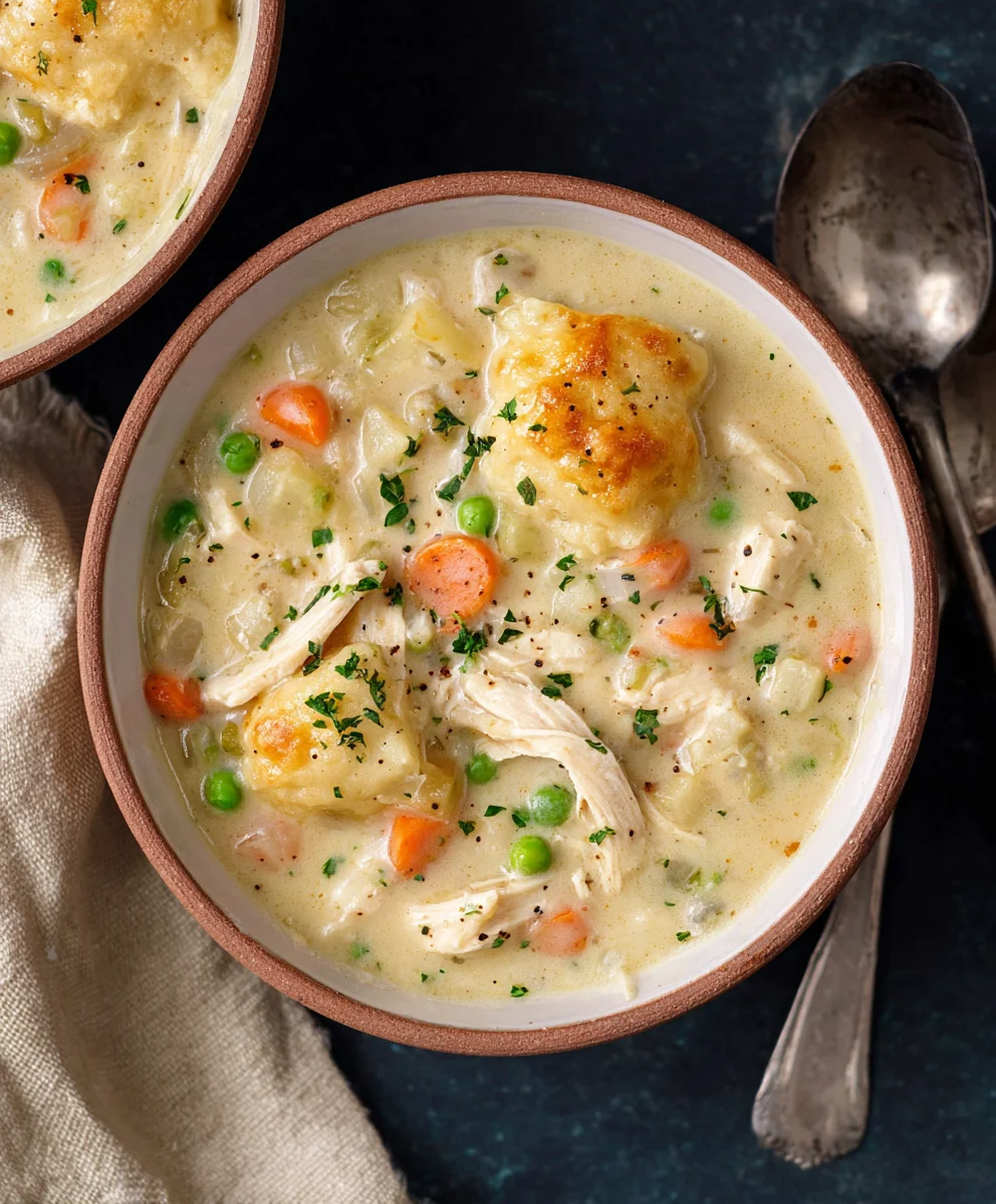 Creamy Chicken Pot Pie Soup-Comfort Food Favorite