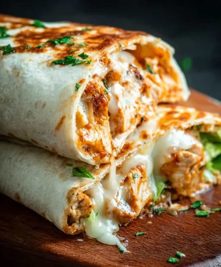 Cheesy Garlic Chicken Wraps-Quick Easy Recipe