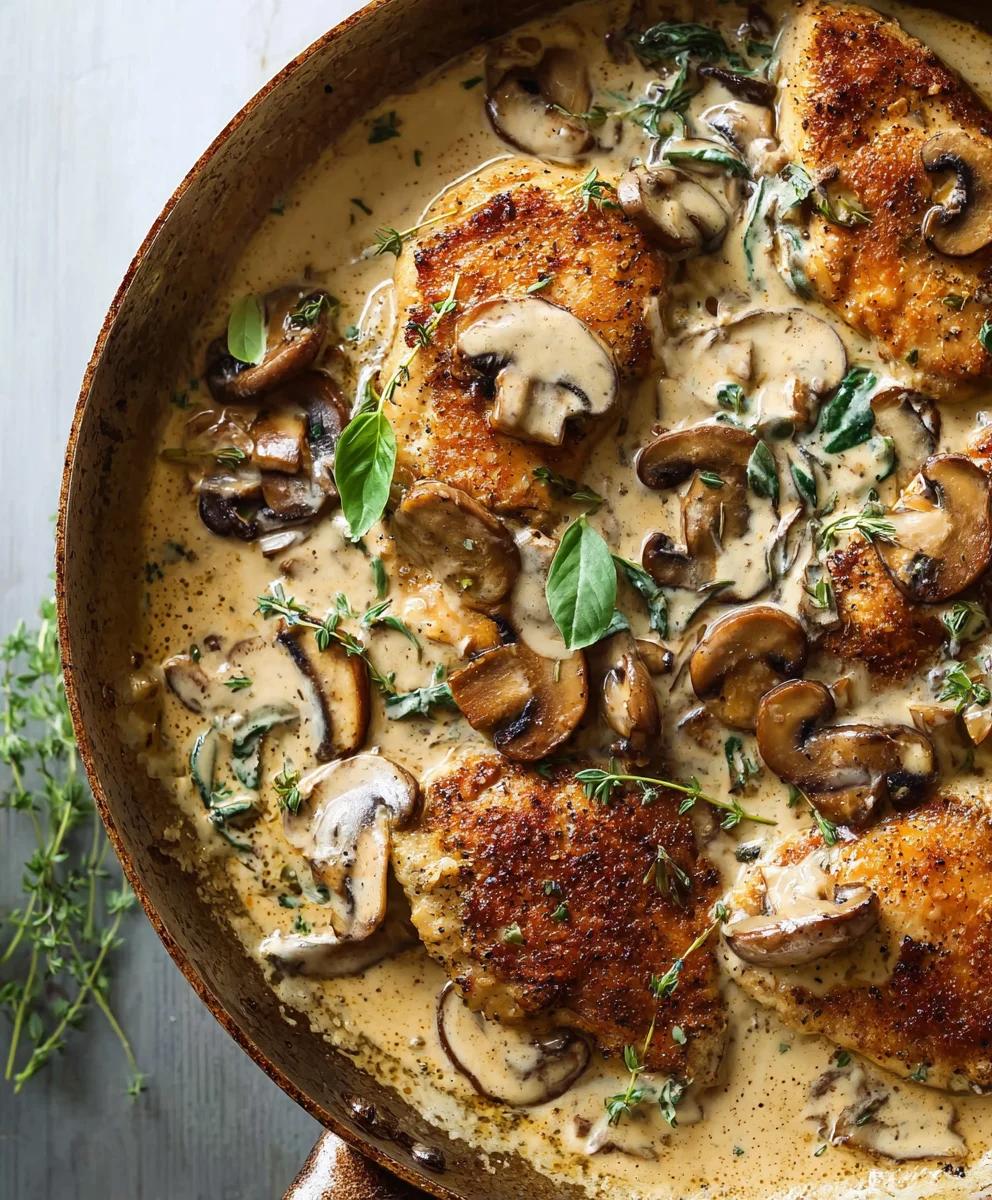 Easy Creamy Mushroom Chicken- Delicious Weeknight Meal