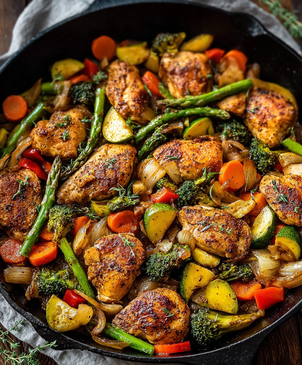 Healthy Chicken and Vegetables Skillet - Quick Meal