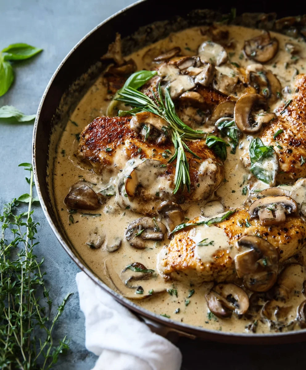 Easy Creamy Mushroom Chicken- Delicious Weeknight Meal