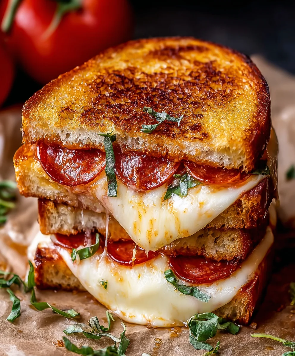 Beef Beef Pepperoni Pizza Grilled Cheese-Ultimate Comfort Food
