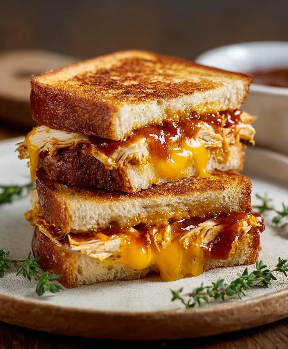 Smoky BBQ Chicken Grilled Cheese-Ultimate Comfort Food