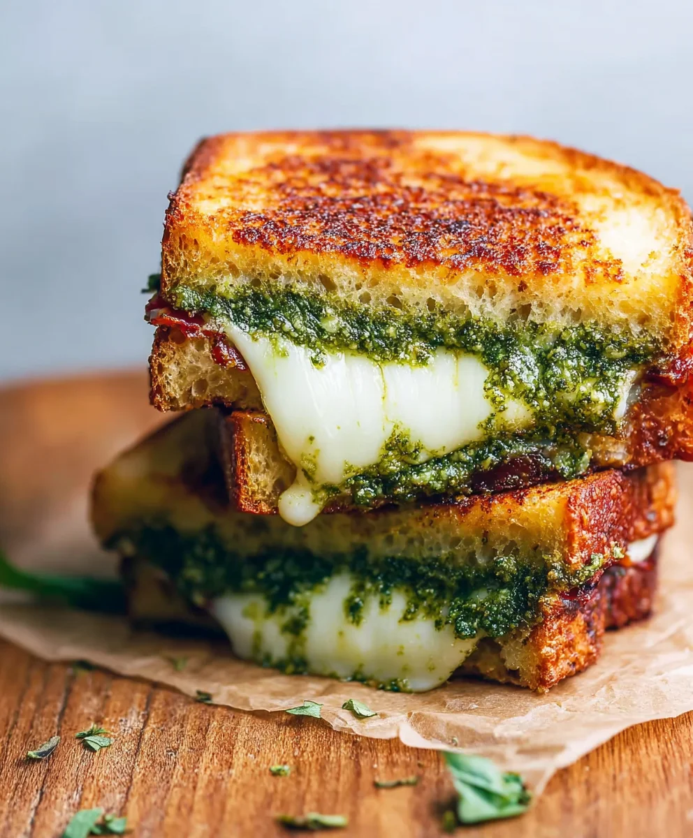 Sourdough Pesto Grilled Cheese Recipe-Delicious Comfort
