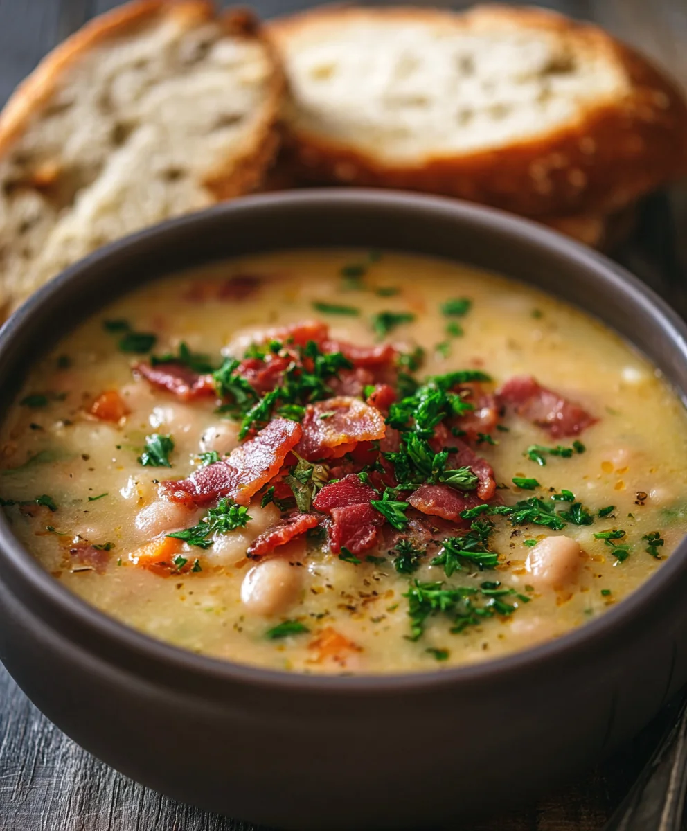 Hearty White Bean Beef Beef Bacon Soup Recipe