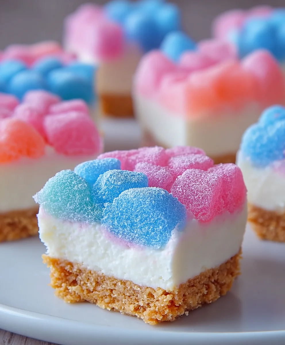 Gummy Cotton Candy Cheesecake Bites-Sweet Treat