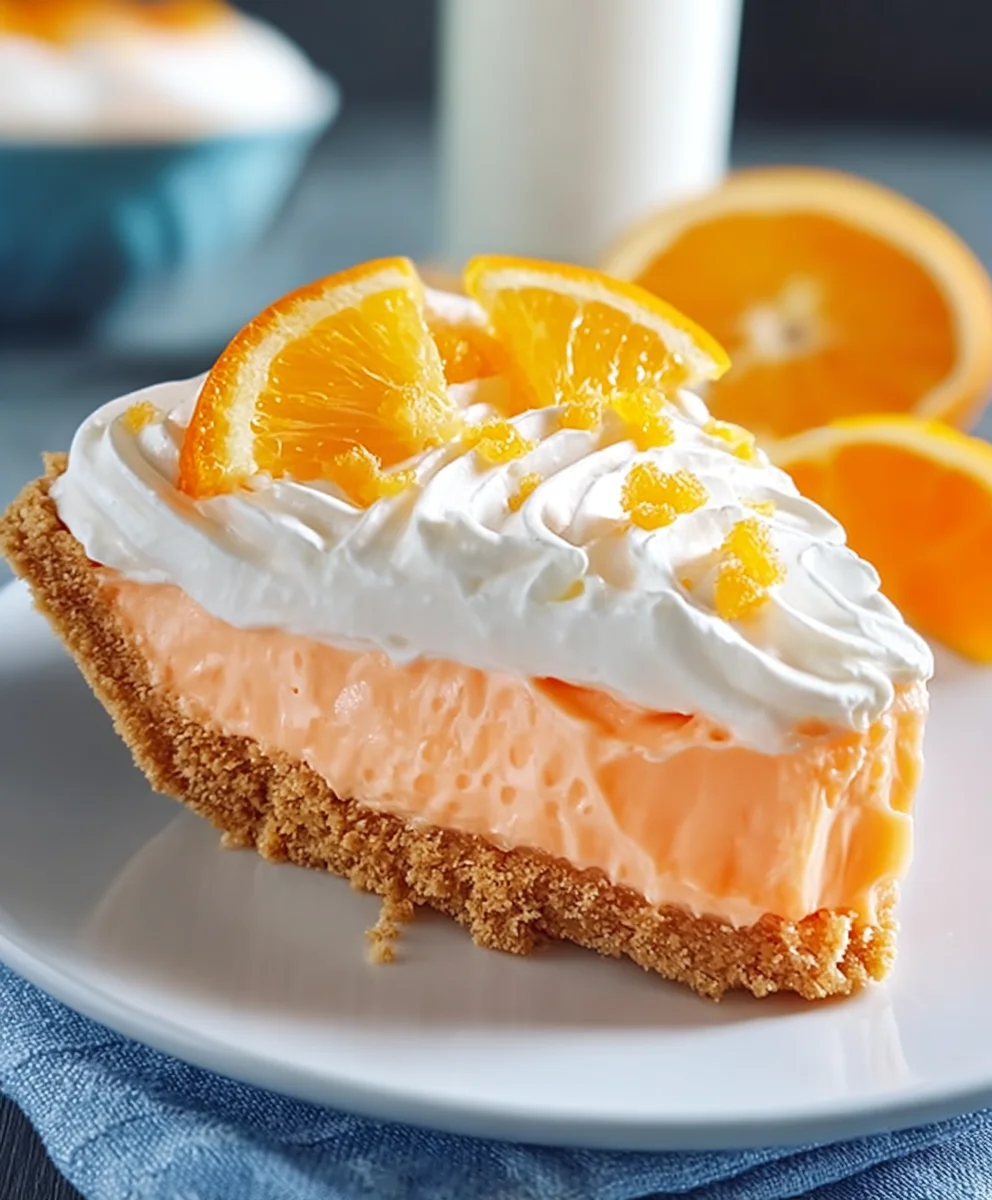 Jello Creamsicle Pie-Easy Refreshing Dessert