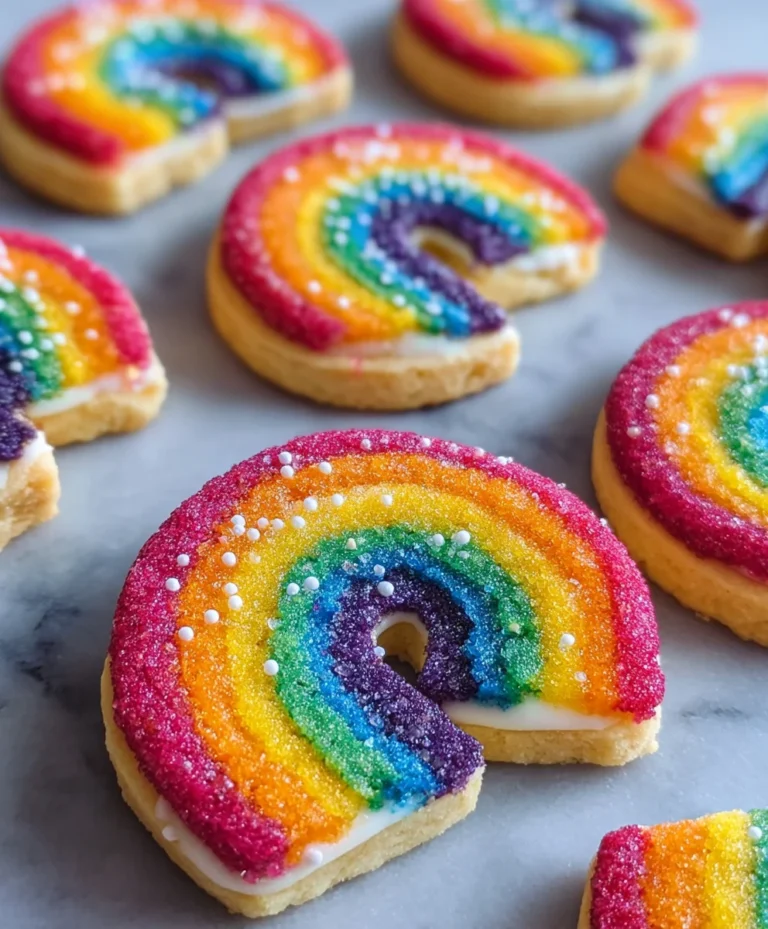 Piped Rainbow Shortbread Cookies-Festive & Easy Treats