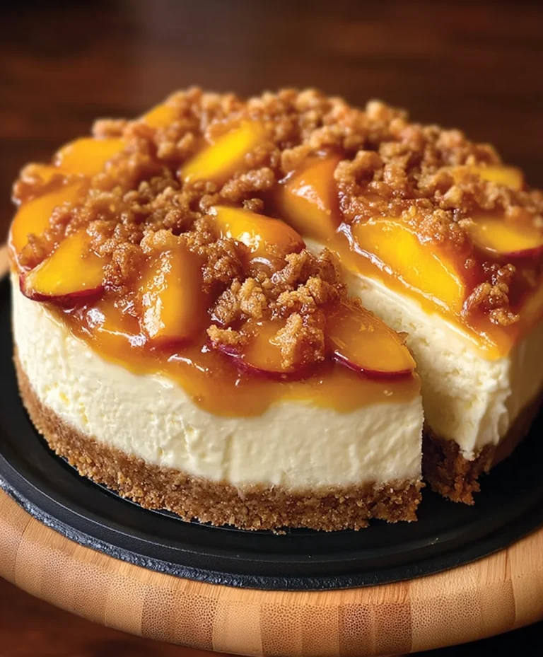 Peach Cobbler Cheesecake – Easy Dessert Recipe