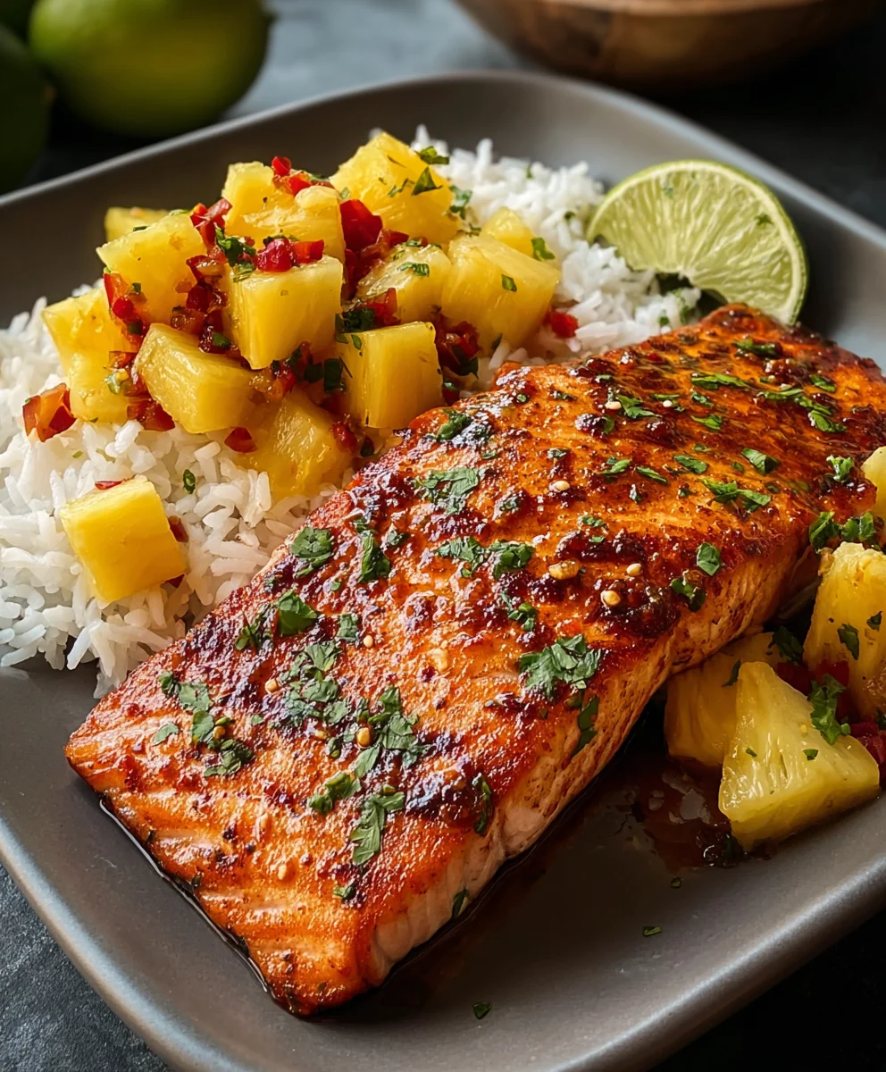 Spicy Pineapple Chipotle Salmon - Easy & Delicious