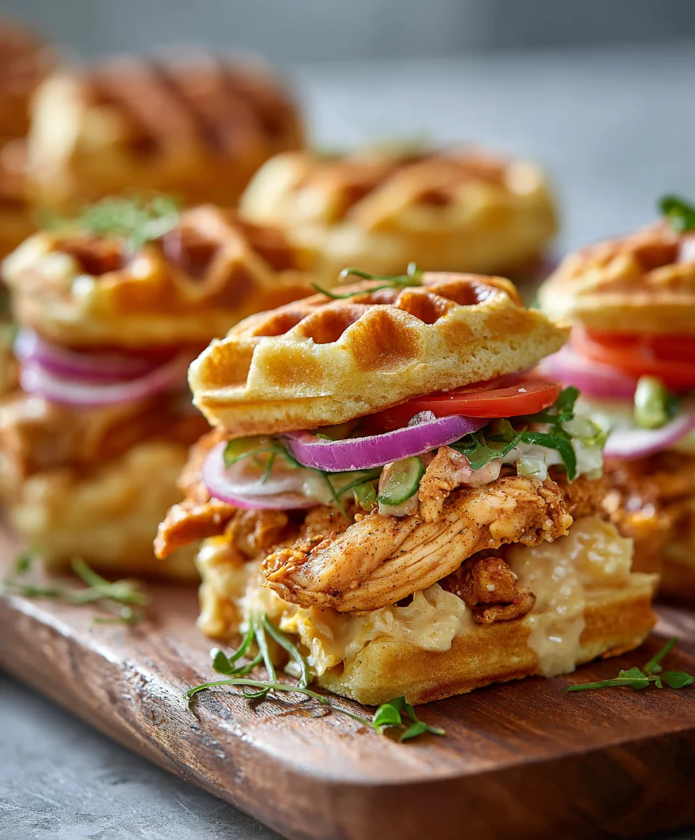 Game Day Chicken Waffle Sliders-Easy & Delicious