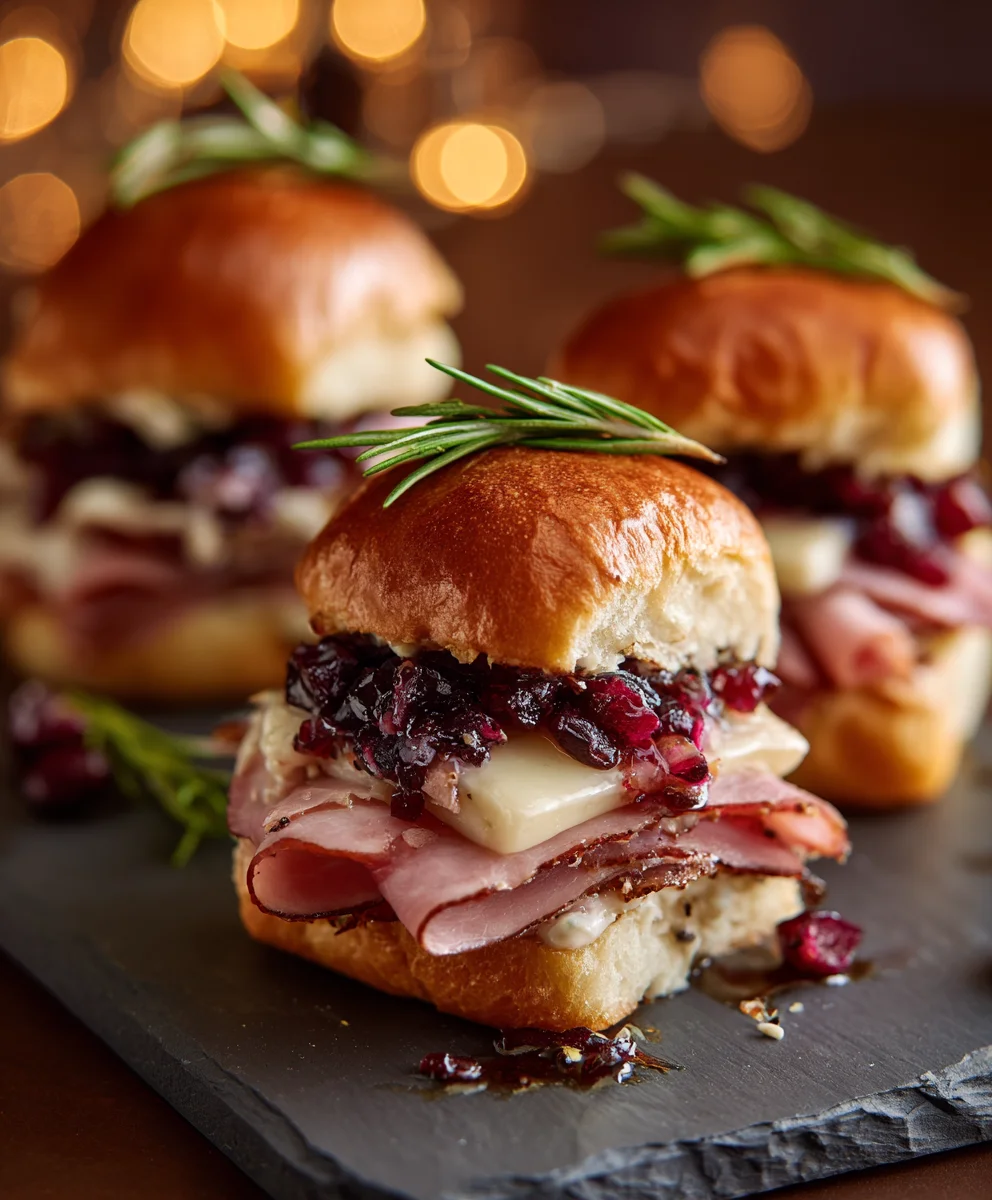 Beef Beef Ham Cranberry Sliders - Easy Party Appetizer