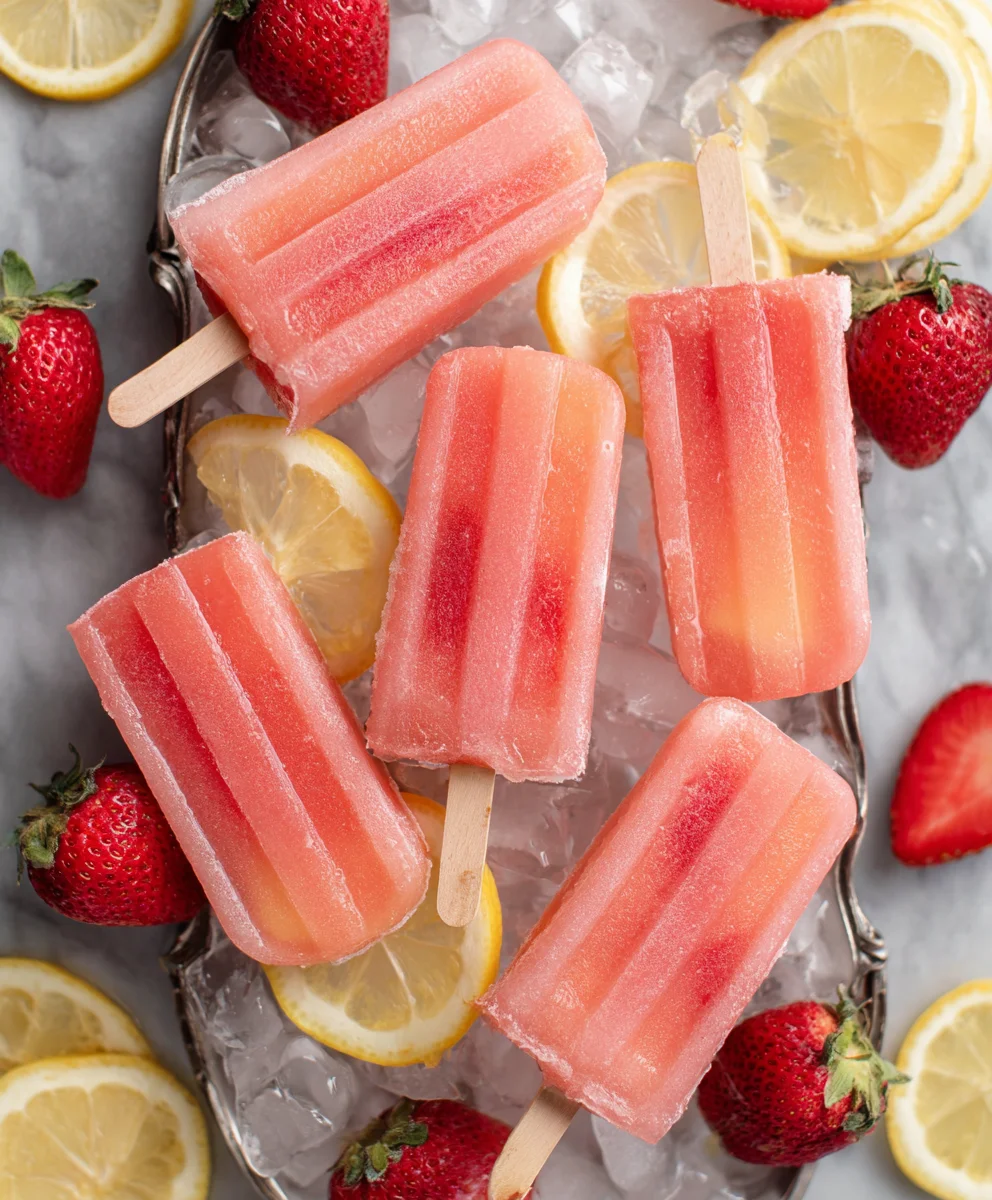 Strawberry Lemonade Popsicles- Refreshing Summer Treat