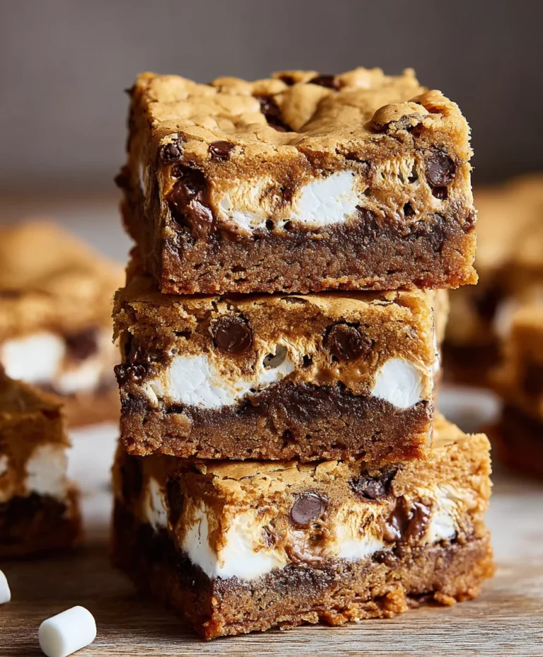 Peanut Butter S’mores Blondies – Gooey Dessert Recipe