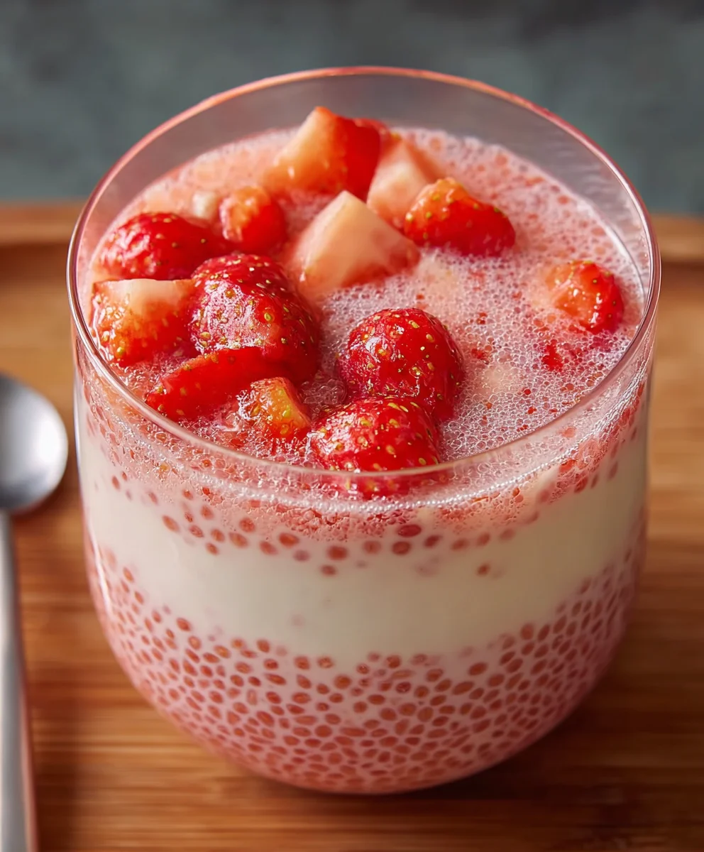 Easy Strawberry Sago Pudding Recipe - Refreshing Dessert