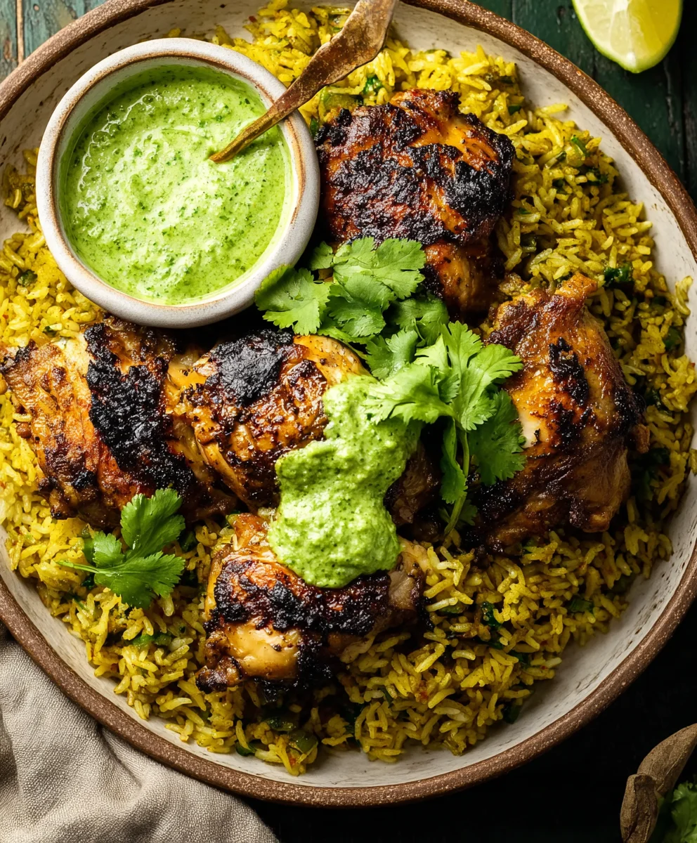 Peruvian Beef and Rice Green Sauce - Delicious Dinner