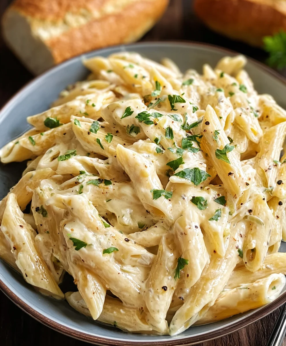 Easy Creamy Garlic Penne Pasta Recipe - Quick & Delicious