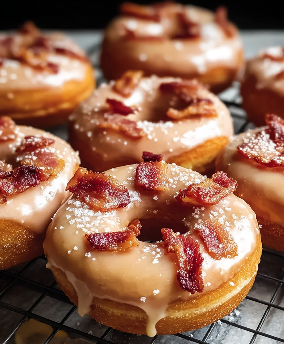 Maple Beef Beef Bacon Doughnuts-Sweet Savory Treat