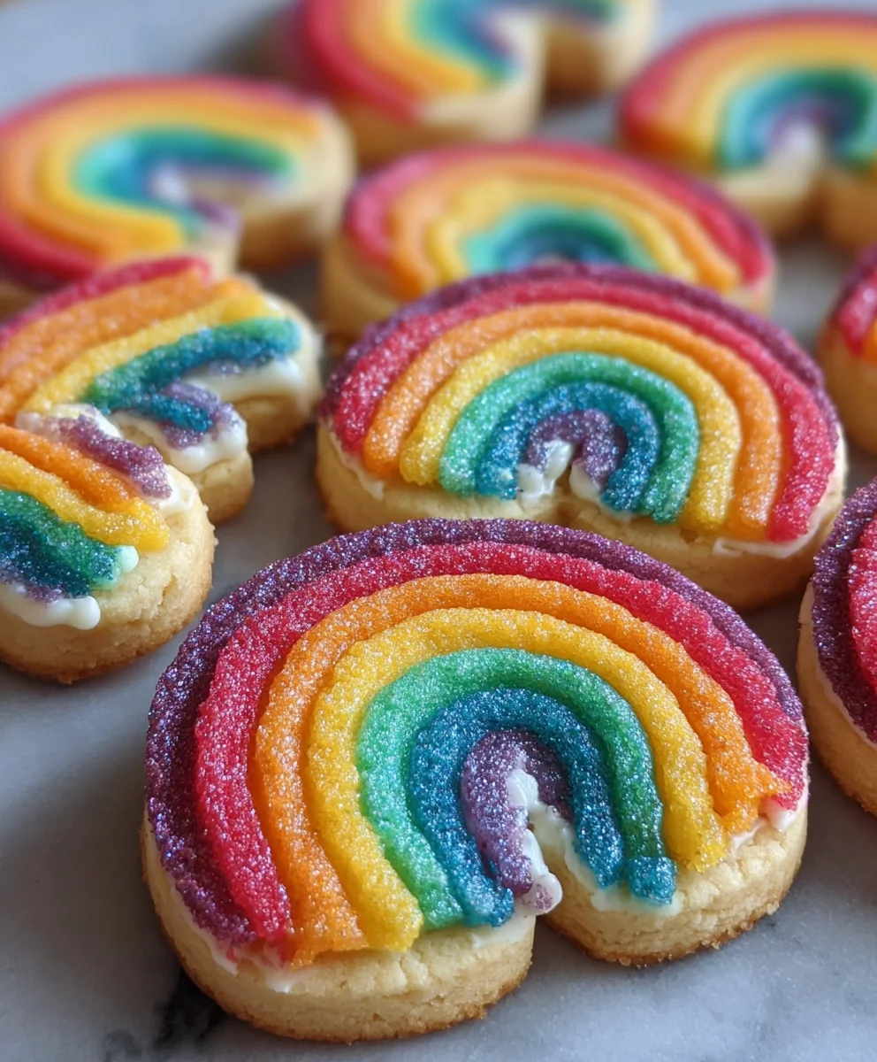Piped Rainbow Shortbread Cookies-Festive & Easy Treats