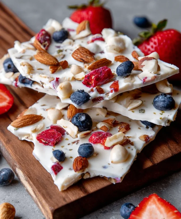 Easy Frozen Yogurt Bark – Berries & Nuts Recipe