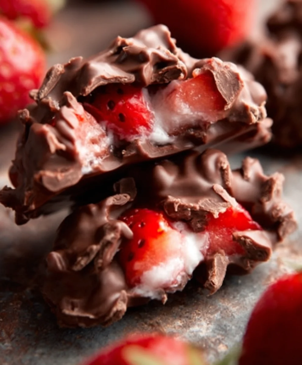 Chocolate Strawberry Yogurt Clusters-Easy Healthy Snack