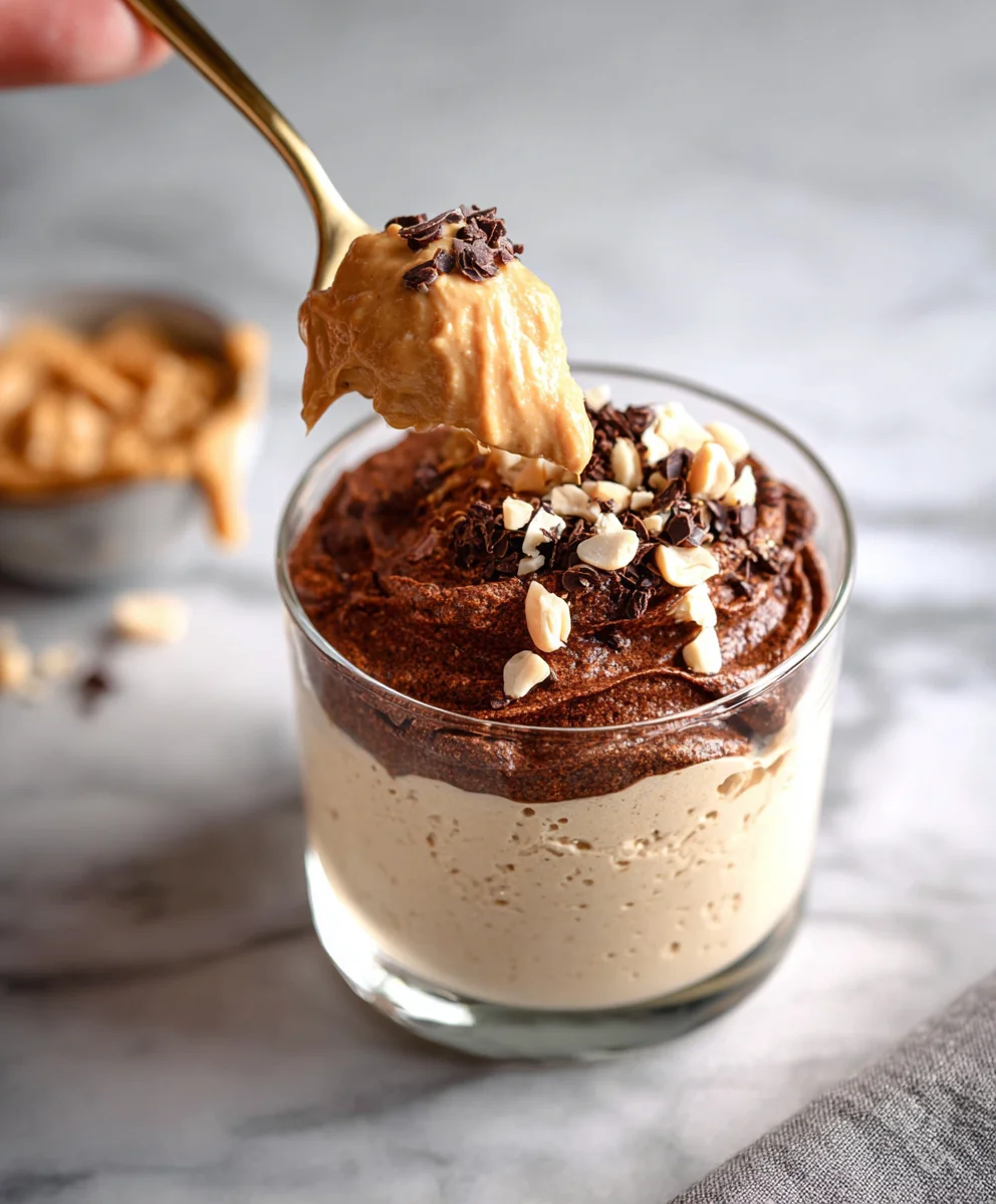 Creamy Peanut Butter Mousse - Healthy Cottage Cheese Dessert
