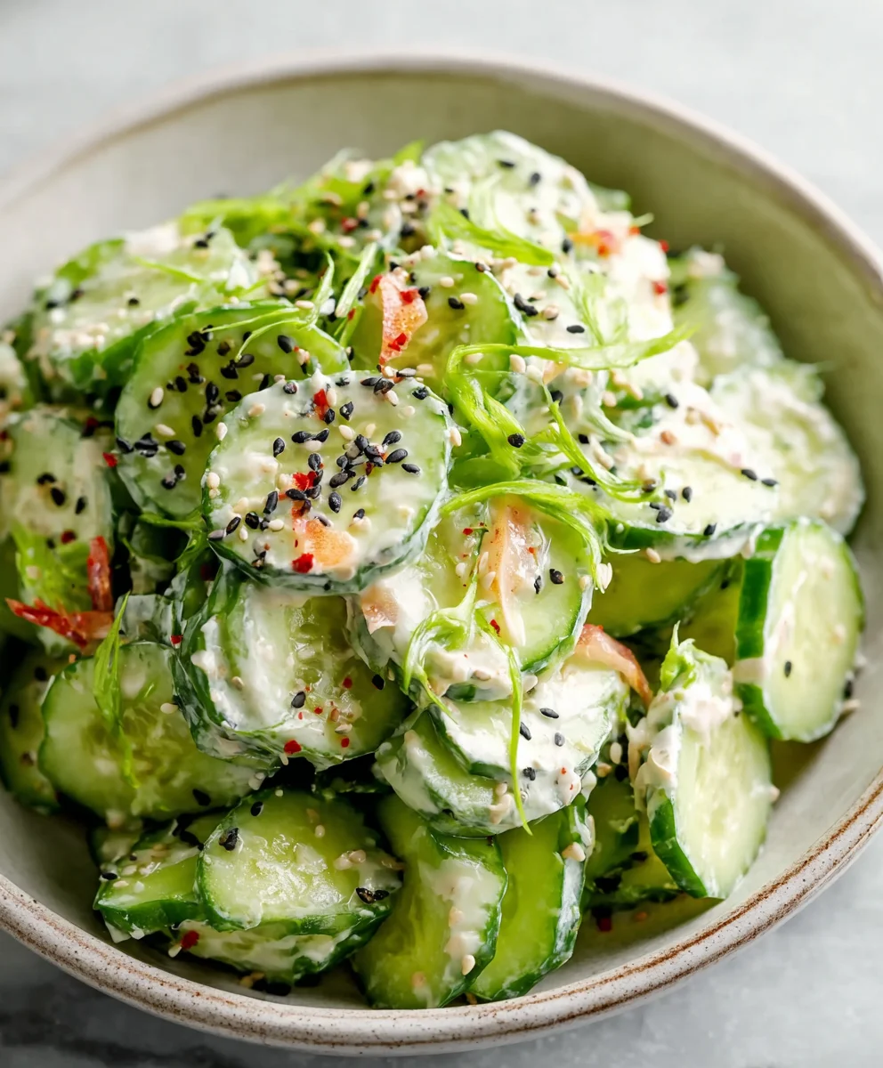 Easy California Roll Cucumber Salad- Fresh & Quick