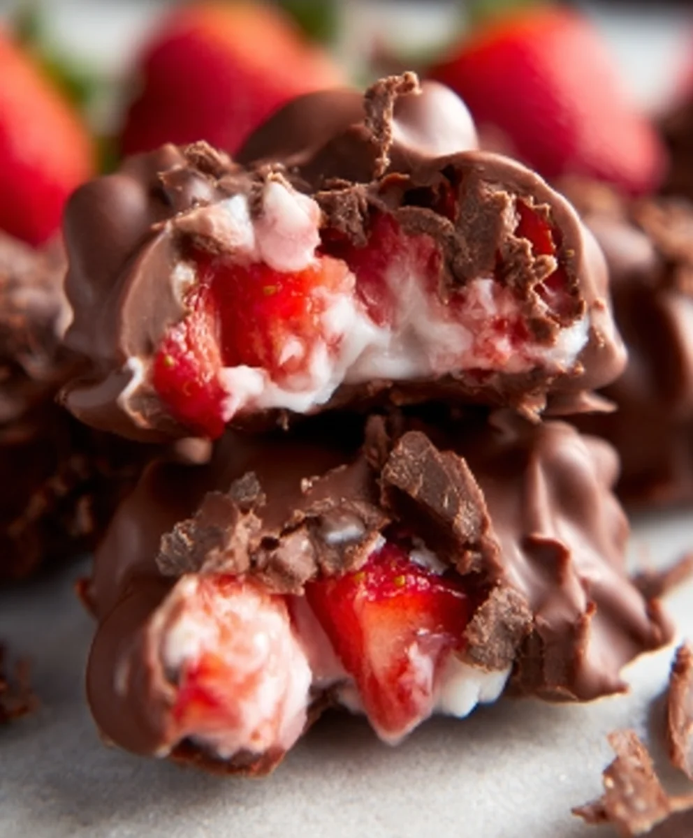 Chocolate Strawberry Yogurt Clusters-Easy Healthy Snack