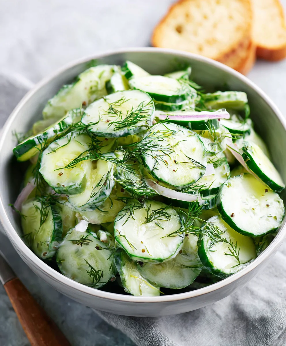 Easy Cucumber Dill Salad Recipe- Fresh & Flavorful