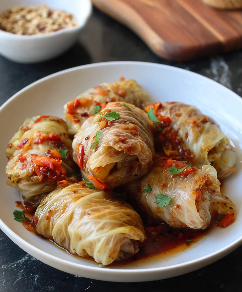 Easy Vegan Cabbage Rolls - Hearty & Delicious