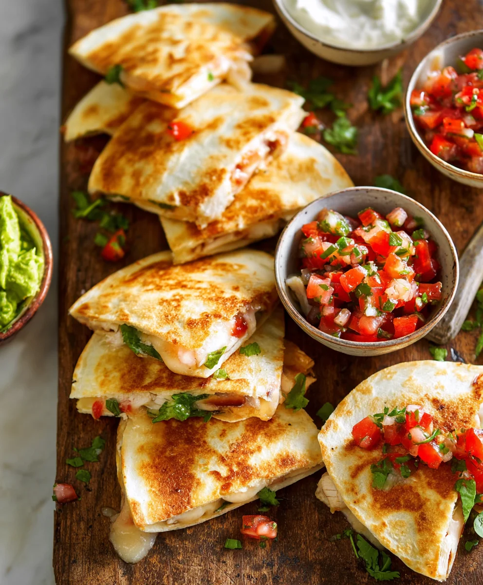 Easy Mini Chicken Quesadillas- Quick & Cheesy Bites