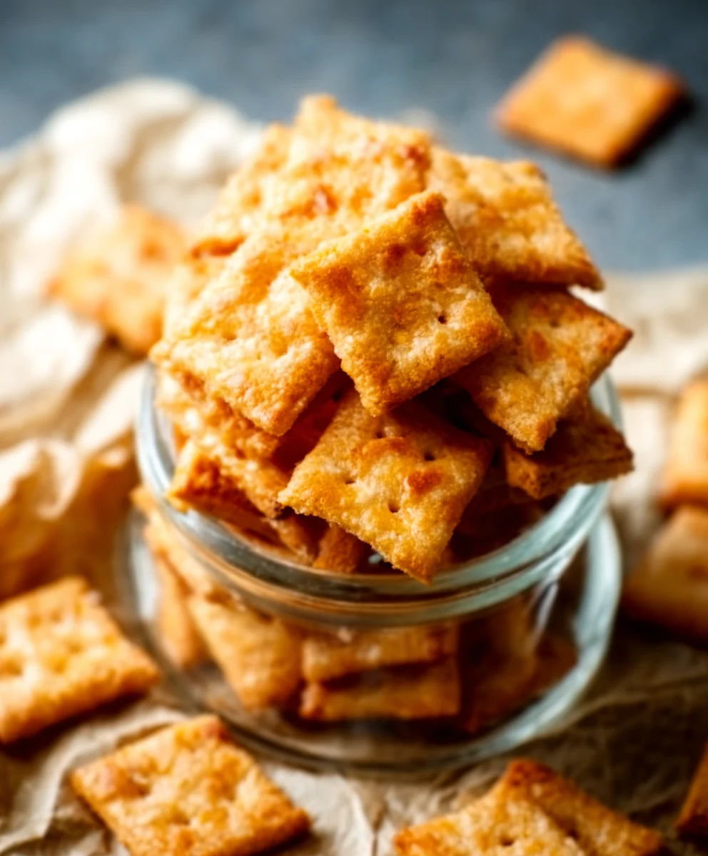 Sourdough Cheese Crackers- Crispy Homemade Snack