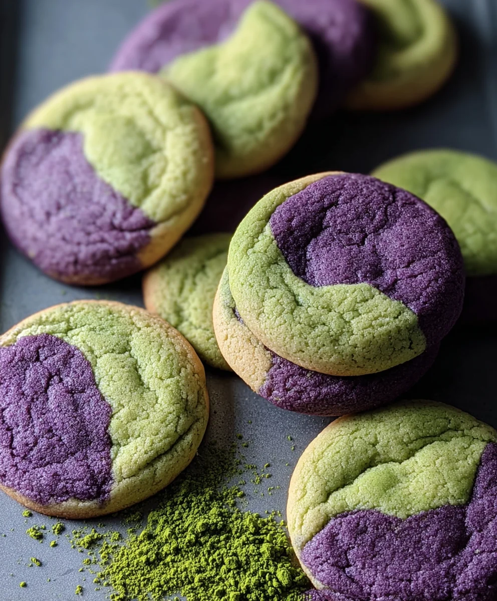 Matcha Ube Cookies - Vibrant Flavor Burst