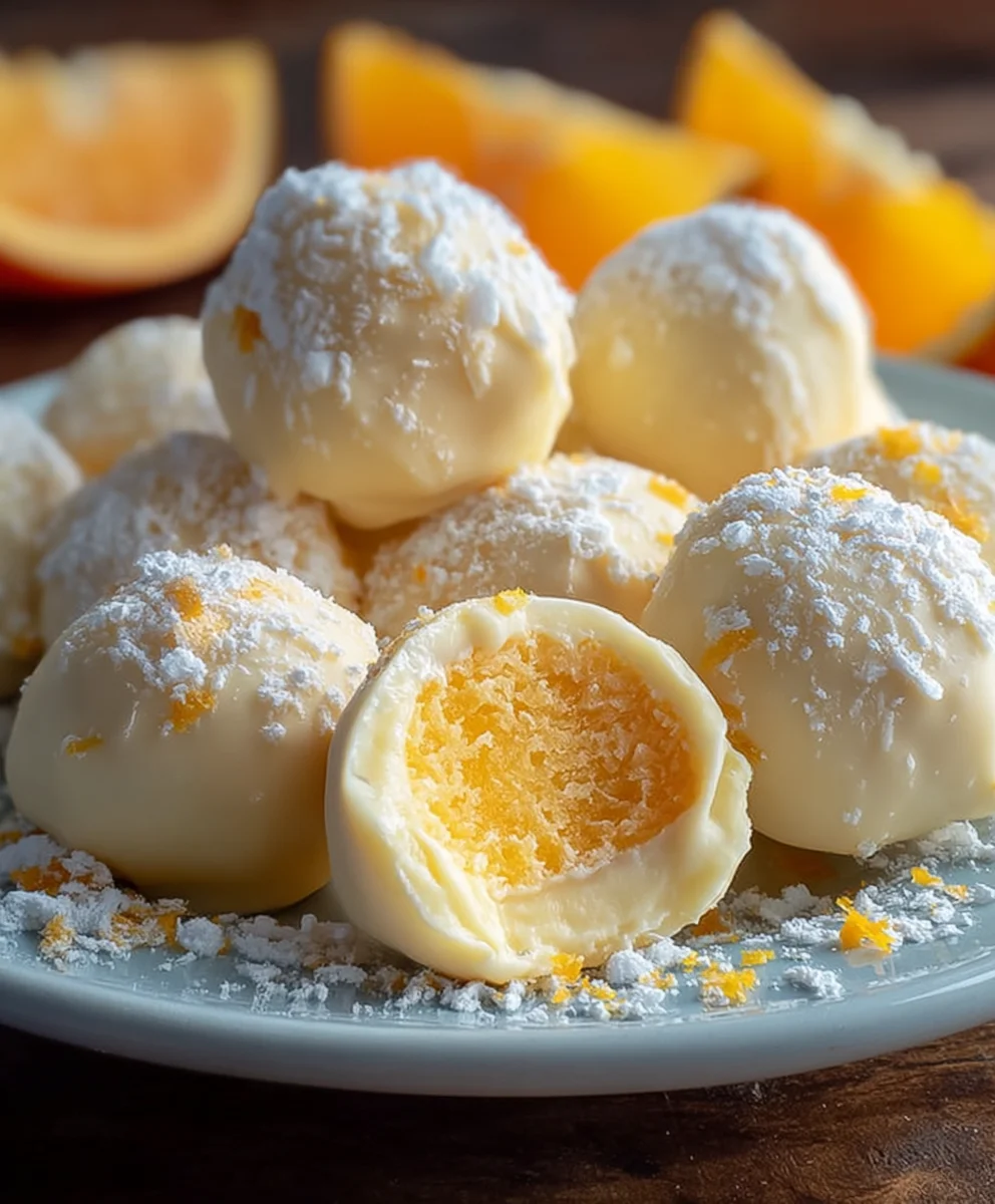 White Chocolate Orange Truffles - Creamsicle Sweetness